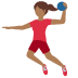 🤾🏾‍♀️ woman playing handball: medium-dark skin tone display on Twitter